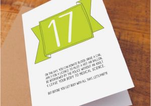 Funny 17th Birthday Cards 17th Birthday Card Funny Birthday Card Funny 17 Card On