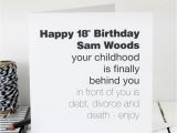 Funny 18th Birthday Card Messages 18th Birthday Card 39 Childhood is Behind You 39 by Coulson
