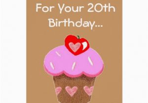 Funny 20th Birthday Cards Funny Chocolate Cupcake 20th Birthday Zazzle