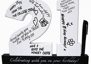 Funny 21st Birthday Gifts for Her Happy 21st Birthday Wooden Signature Number