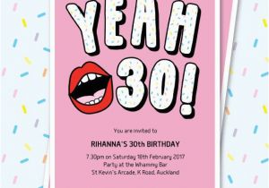 Funny 30th Birthday Invites 30th Birthday Invitation Sassy Yeah 30 Lips Editable