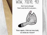 Funny 40th Birthday Cards for Men 40th Birthday Card Printable Birthday Card Funny Cat