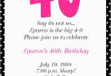 Funny 40th Birthday Invitation Wording Samples 40th Birthday Party Invitation Wording Free Printable