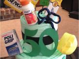 Funny 50th Birthday Ideas for A Man 50th Birthday Adult Diaper Cake with Survival Needs for