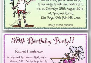 Funny 50th Birthday Invitation Wording Ideas 40th 50th 60th 70th 80th 90th Personalised Birthday Party