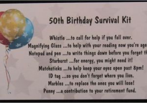 Funny 50th Birthday Presents for Him Details About 50th Birthday Survival Kit Joke Novelty