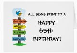 Funny 65th Birthday Cards Fill In the Signs Fun 65th Birthday Card Zazzle