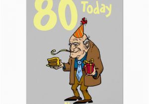 Funny 80th Birthday Cards Funny 80th Birthday Cartoon Personalized Card Zazzle Com