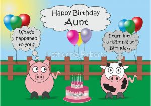 Funny Aunt Birthday Cards Quot Funny Animals Aunt Birthday Hilarious Rudy Pig Moody