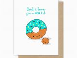 Funny Birthday Card Ideas for Dad Happy Birthday Card for Dad Father Funny Donut Pun I Love You
