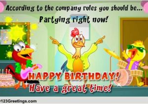 Funny Birthday Card Messages for Colleagues Company Birthday Rules Free Boss Colleagues Ecards
