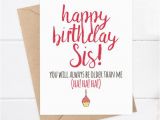 Funny Birthday Card Messages for Sister Sister Birthday Card Funny Sister Birthday Birthday Card