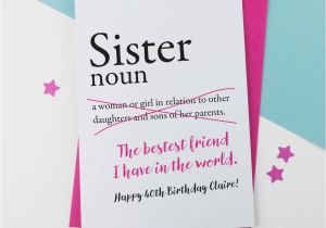 Funny Birthday Card Messages for Sister Sister Birthday Card Personalised by A is for Alphabet