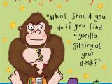 Funny Birthday Card Sayings for Kids Gorilla Funny Joke Birthday Card for Kids Tw434