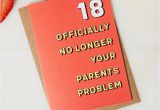 Funny Birthday Cards for 18 Year Olds 18th Birthday Card No Longer Your Parents Problem by