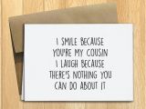 Funny Birthday Cards for Cousins Printed Funny Cousins Greeting Card Friendship by