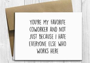 Funny Birthday Cards for Coworkers Printed Favorite Coworker 5×7 Greeting Card Funny Workplace