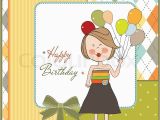 Funny Birthday Cards for Girls Funny Girl with Balloon Birthday Greeting Card Stock