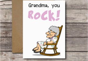 Funny Birthday Cards for Grandma Grandma You Rock Funny Printable Birthday Card for