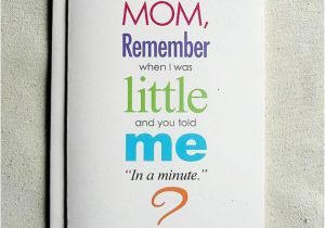 Funny Birthday Cards for Mom From son Mother Birthday Card Funny Mom Remember when I Was Little