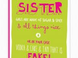 Funny Birthday Cards for Sisters Sister Sugar Spice Birthday Card Brainboxcandy Com