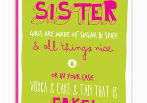 Funny Birthday Cards for Sisters Sister Sugar Spice Birthday Card Brainboxcandy Com