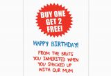 Funny Birthday Cards for Stepdad Stepdad Buy One Get Two Free Funny Birthday Card