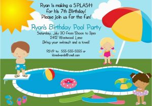 Funny Birthday Invitation Wording for Kids Pool Party Birthday Party Invitation Printable Digital File