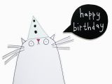 Funny Black and White Birthday Cards Cat Birthday Card Funny Birthday Card for Cat Lover White