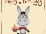 Funny Donkey Birthday Cards Quot Happy Birthday Funny Donkey with Birthday Cake Greeting