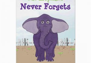 Funny Elephant Birthday Card Funny Purple Elephant Belated Birthday Card Zazzle Com