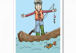 Funny Fishing Birthday Cards Birthday Card for Fisherman Funny Birthday Card Fisherman In