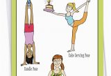 Funny Fitness Birthday Cards Birthday Yoga Posing Exercise Cartoons Birthday Greeting