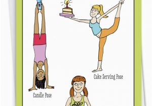 Funny Fitness Birthday Cards Birthday Yoga Posing Exercise Cartoons Birthday Greeting