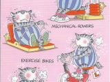 Funny Fitness Birthday Cards Fitness Cat Funny Joke Birthday Card 145 Ebay