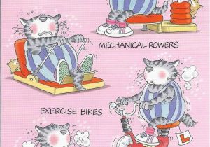 Funny Fitness Birthday Cards Fitness Cat Funny Joke Birthday Card 145 Ebay