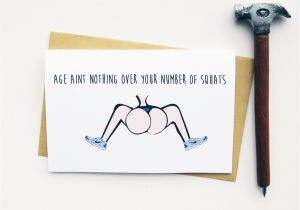 Funny Fitness Birthday Cards Funny Birthday Card Fitness Card Squat by Nocturnalpaper