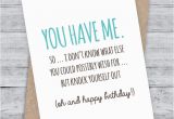 Funny Happy Birthday Quotes for Your Boyfriend Birthday Card Funny Boyfriend Card Funny Girlfriend