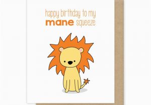 Funny Happy Birthday Video Card Funny Birthday Card for Boyfriend Husband Him Lion Pun Mane