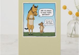 Funny Horse Birthday Cards Funny Birthday Card Little Horse Card Zazzle Com