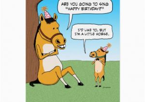 Funny Horse Birthday Cards Funny Little Horse Birthday Card Zazzle