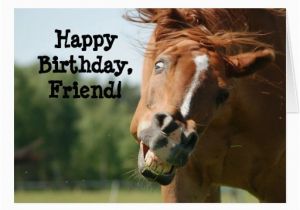 Funny Horse Birthday Cards Happy Birthday Friend Funny Horse Greeting Card Zazzle
