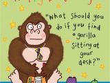 Funny Jokes for A Birthday Card Gorilla Funny Joke Birthday Card for Kids Tw434