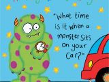 Funny Jokes for A Birthday Card Monster Funny Joke Birthday Card for Kids Tw430
