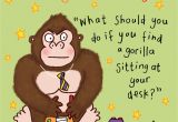 Funny Kid Birthday Cards Gorilla Funny Joke Birthday Card for Kids Tw434