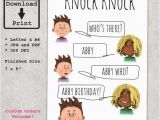 Funny Kid Birthday Cards Knock Knock Joke Printable Greeting Card for Kids