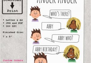 Funny Kid Birthday Cards Knock Knock Joke Printable Greeting Card for Kids