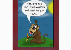 Funny Monkey Birthday Cards Funny Birthday Cards Monkey S Perspective Zazzle