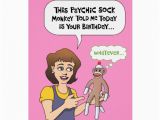 Funny Monkey Birthday Cards Funny Psychic sock Monkey Birthday Greeting Card Zazzle