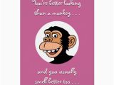 Funny Monkey Birthday Cards Happy Birthday Card Funny Monkey Card Zazzle Com